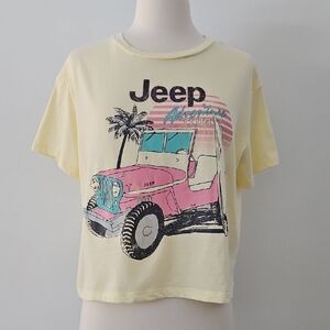 Jeep‎ Cropped Yellow Tshirt With Graphics Surf Size Large
